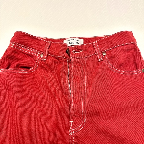 Red Cowboy High Rise Straight Jeans - Picture 6 of 6